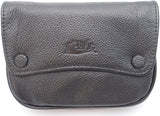 Pipe Tobacco Leather Pouch - Authentic Full Grade Leather - Black