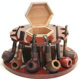 Tobacco Pipe Rack - 12 Pipes - With Middle Storage for Pipe Tobacco