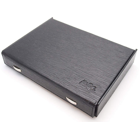 Travel Cigar Humidor Box Great Carry Along - Authentic Full Grade Leather - Black
