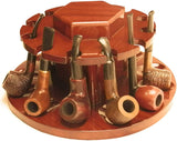 Tobacco Pipe Rack - 12 Pipes - With Middle Storage for Pipe Tobacco