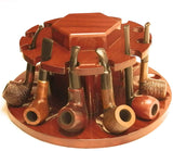 Tobacco Pipe Rack - 12 Pipes - With Middle Storage for Pipe Tobacco