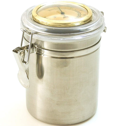 Pipe Tobacco Tin Can with Hygrometer & Humidifier