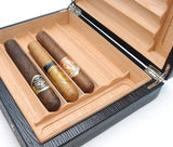 Full Grade Leather Spanish Cedar Wood Desktop Leather Cigar Humidor