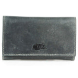 Pipe Tobacco Pouch with White Stitch - Diesel Leather - [Slate Black]