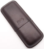 Leather Cigar Case for 3 - Authentic Full Grade Buffalo Hide Leather